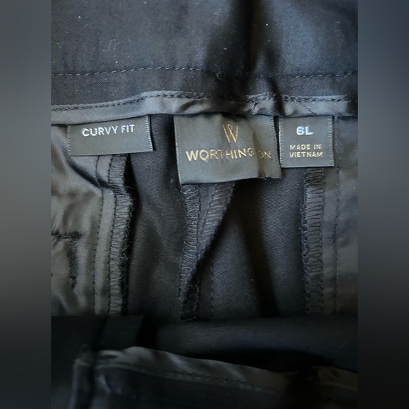 Worthington NWT Curvy Slim Leg Basic Black Pants size 6 Long - Picture 3 of 8